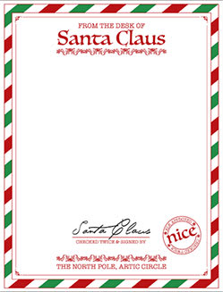 Santa letterhead outlet
